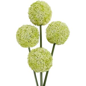 4 stuks kunstbloemen Allium tak, decoratieve kunstbloemen, zeer echt, 66 cm, plastic bloemen, Allium PU latex, echte touch, allium namaakbloemen, wit, voor bruiloft, feest, woonkamer, kantoor, hotel, keuken, decoratie