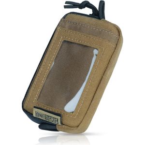 Card Holder Coin Compartment Tactical Wallet Nylon Wallet with Card Slots Multi-Way Packaging, Coyote Brown