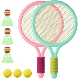 Tennisracket voor kinderen, badmintonset voor kinderen, tennisbatjes, cadeauset voor kinderen, outdoor, indoorsport