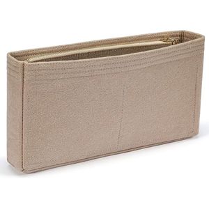 Handtas-organizer, tasorganizer, vilten tas, binnenzakken voor handtassen met ritssluiting, beige, S