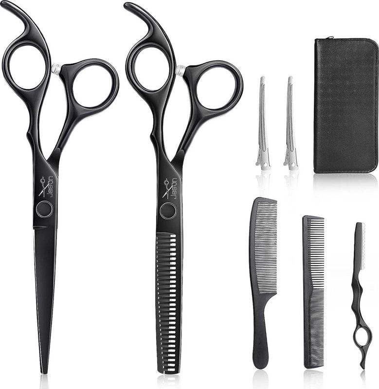 Kappersschaar Professionele Haarknipschaar & Dunner wordende schaar 6.5 ""Haar schaar Kapper Schaar voor kapper / beginner, zwart