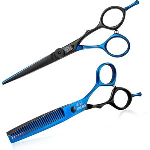 Sharfe Kappersschaarset, 6,0 inch, professionele Japanse kappersschaar, blauwe haarschaar, set voor mannen en vrouwen