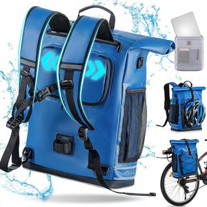 3-in-1 fietstas voor bagagedrager, fietstas rugzak met laptoptas, fietsrugzak, 20-33 l, verzonden als bagagedragertas, rugzak, schoudertas, waterdicht en leidend