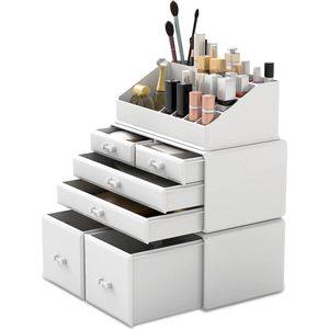 make-up organizer/cosmetica opbergdoos/make-up opbergdoos met 6 lades in verschillende maten, is geschikt voor slaapkamers en badkamers