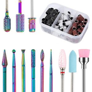 11 stuks bits voor nagelknipperhulpstukken van wolfraamcarbide nagelvijlbits met 75 schuurhulzen schuurbanden nagelvijlbit voor manicure pedicure thuisgebruik geweldig cadeau