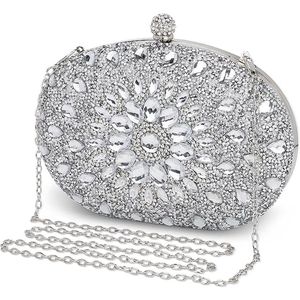 Avondtas dames diamant clutch bag ketting Shiny strass handtas kleine schoudertas voor bruiloft party