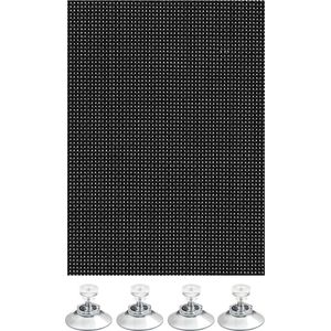 Veelzijdige zonwering, lichtdoorlatend, incl. 6 zuignappen, zwart, 60 x 120 cm