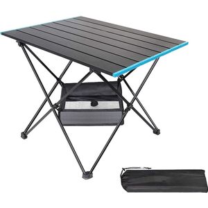 Campingtafel met aluminium tafelblad, draagbare lichtgewicht opvouwbare campingtafel met draagtas voor buiten, barbecue, picknick, koken, wandelen, vissen S