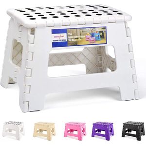 Dreambaby G685 Kinderkruk, opstapkruk, kinderkruk, antislip, twee niveaus, wit/blauw