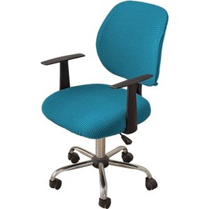 Bureaustoelhoes, stretch hoes voor bureaustoel, elastische stoelhoezen spandex, kantoor, computerstoelhoezen, afneembaar, wasbaar, voor bureaustoel stretch stoelhoezen, blauw, 1 stuk