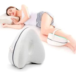 Orthopedisch kniekussen, beenkussen, kniekussen voor zijslapers, traagschuim zijslaperkussen, orthopedisch kussen, verlichting van heup-, rug- en kniepijn, zwangerschap