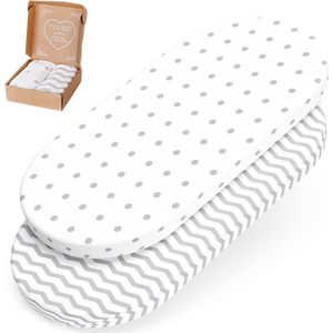 Hoeslaken Kinderwagen Babyhoeslaken Wieghoes Kinderwagen Matrashoes, Laken Kinderwagen - 70 x 37, 70 x 32, 75 x 35 cm - 100% Oeko-Tex Katoen (Stippen Zigzag)