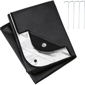 All-weather Heavy Duty survivaldeken, zwart, licht reflecterende ruimte, thermisch infrarood geblokkeerd, geïsoleerd, voor reddingsactie, kamperen, wandelen en