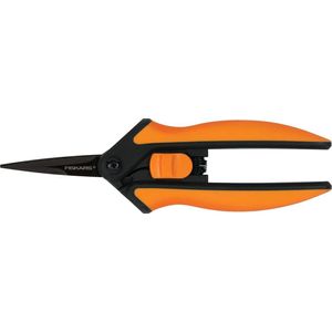 Snoeischaar, roestvrijstalen messen met PTFE-coating/kunststof handgrepen, zwart/oranje, micropunt, massief, SP-131, 1063321, lengte: 15,4 cm