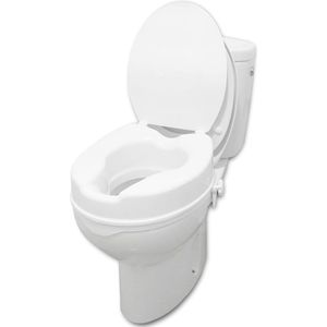 Verhoogde toiletbril 10 cm met deksel, verhoogde toiletbril voor senioren, verhoogde toiletbril 10 cm, toiletbevestiging voor senioren, verhoogde toiletbril voor volwassenen, verhoogde toiletbril wit