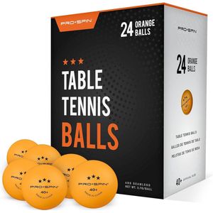 Tafeltennisballen oranje tafeltennisballen 3 sterren 40+ (pak van 24) | Hoge kwaliteit ABS trainingsballen | Extreem robuust voor tafeltennistafels binnen en buiten, wedstrijden en spelen