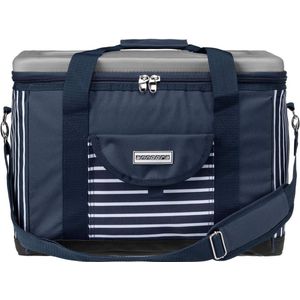 Koeltas XL marineblauw wit 40 liter koelbox geïsoleerde tas picknicktas