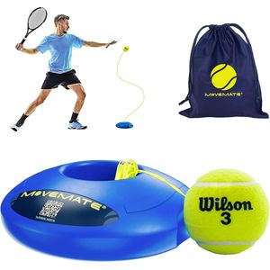 TennisTrainerset met Wilson Tennisbal | innovatief balspel voor buiten, in de tuin, in het park voor kinderen & volwassenen | Inclusief transporttas en oefenvideo's