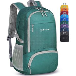 Lichtgewicht opvouwbare rugzak - Opvouwbare rugzakken 30L, kleine opvouwbare rugzakken Wandelrugzak Waterdicht voor dames Heren Outdoor wandelen (donkergroen)