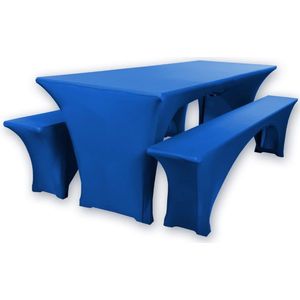 leopold stretch - biertafelhoes set 3 stuks voor biertentenset - 50cm of 70cm tafelbreedte - met oeko-tex zegel standaard 100: ""tested trust (blauw 70x220cm)