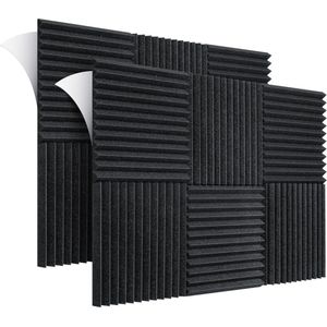Akoestisch schuim, 24 stuks noppenschuim met zelfklevende achterkant, akoestische platen, akoestisch schuim, geluidsisolatie voor geluidsstudio, werkkamer, partykelder, thuisstudio, 30 x 30 x 2,5 cm