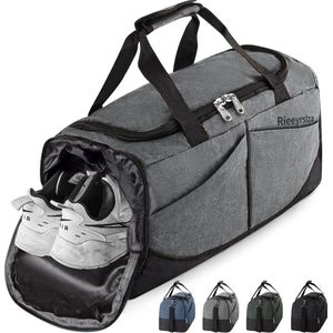 Sporttassen voor haar, reistassen met leuke tassen, fitnesstassen, multifunctionele handtassen, Grijs 40 l, 52 x 26 x 30CM