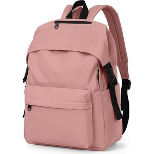 Schoolrugzak, vrouwen, lichte, casual rugzakken, schooltas, 14 inch waterdichte laptoprugzak, college-studentenreisportzas voor jongens en meisjes bij het winkelen, F-roze