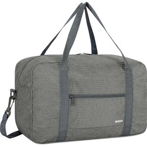 Handbagagetas voor vliegentuig, reistas, small, opvouwbare handbagage, 40 x 20 x 25 cm, sporttas, ziekenhuistas, weekendtas, denim grijs 20 l met schouderriem