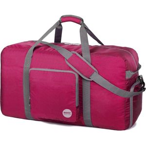 Opvouwbare reistas, 60-100 liter, superlichte reistas voor bagage, sport, fitness, waterdicht nylon, roze, 100L