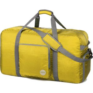Opvouwbare reistas, 60-100 liter, superlichte reistas voor bagage, sport, fitness, waterdicht nylon, geel