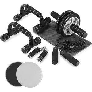 Abdominal Roller AB Roller Abdominal Trainer Fitnessset voor buiktraining thuis en in fitnessstudio's met kniemat Buikspiertraining en spieropbouw voor beginners en gevorderden