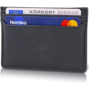 Swede Portemonnee voor heren en dames - vegan slim wallet, minimalistische portemonnee, portemonnee voor creditcards - kaartenetui 'Vreta', mat zwart