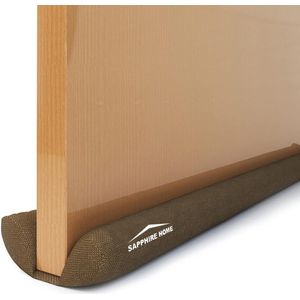 Tochtstopper voor deuren, 70 tot 93 cm verstelbare waterdichte dubbele deurafdichting, tochtstopper, geluidsblokkering en windstopper (bruin)