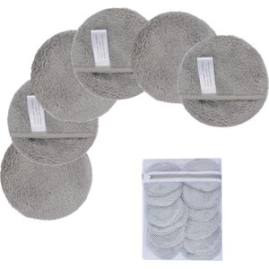 Make-up remover pads herbruikbare make-up pads wasbare microvezel make-up pads gezicht super zacht gezichtsreinigingspads met waszak lichtgrijs 6 stuks