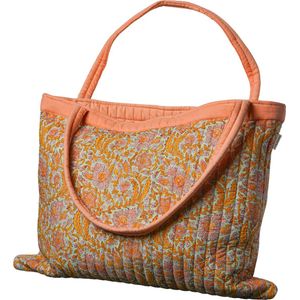 Handgemaakte Floral Pop (mom) bag | block print tas bloemenprint - Unknown Stories