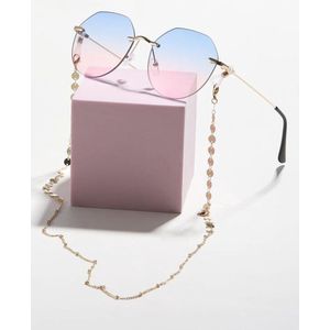 Ombre-lens Randloze zonnebril met glazen ketting