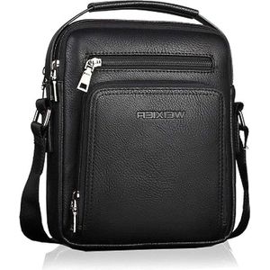 Hjkiopc Schoudertas voor heren, schoudertas, crossbody, telefoontasje, messenger tas, herentas, leren borsttas