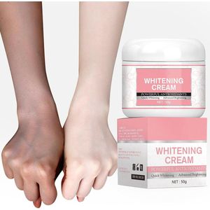 Verhelderende crème, whitening crème, whitening cream, okselblekende crème, lichaamsblekende crème, verhelderende en vochtinbrengende crème, lichaamscrème, huidbleekcrème