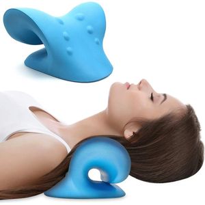 Nek Massager Nek Schouder Massage Kussen Cervicaal Tractie Apparaat Pijnbestrijding Hoofd Nek voor Nekpijn Hoofdpijn Schouderpijn Rugpijn (Blauw)