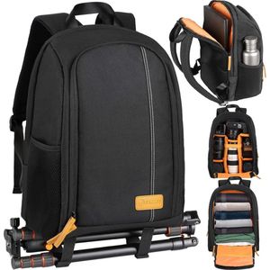 TARION Camerarugzak, spiegelreflex, fotorugzak, waterdicht, licht en compact, kleine DSLR rugzak met 15 inch laptopvak en regenhoes