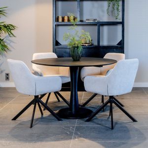 Eettafel Flare | Zwart Mangohout