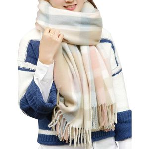 Dames geruit oversized kasjmier sjaal lange zachte wraps dames geruit oversized sjaal lange sjaal voor herfst en winter