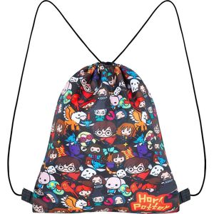 Trekkoord Tas, Sporttas Kind, Gym Sack met Chibi Characters, Lichtgewicht Rugzak, Gymtasje Rijgkoord, Schooltas, Kleuterrugzak, Gymtas, Geschenk Idee voor Kinderen