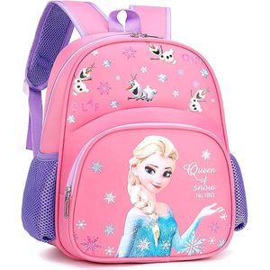 Frozen rugzak Anna en Elsa rugzak rugzak ijskoningin rugzak meisjes Frozen Girls schooltas voor kinderen, meisjes, lunch, sport, reistas, roze, roze, M