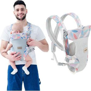 Draagzak Ergonomisch Multifunctioneel Draagdoek Lichtgewicht Ademend Draagzak voor Baby's van 3-36 Maanden (Minder dan 20kg) (Blauw)