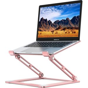 Laptopstandaard, draagbaar, aluminium laptopstandaard, ergonomisch opvouwbaar, in hoogte verstelbaar, compatibel met Mac MacBook Air Pro, Dell XPS, HP, Lenovo (10-17,3 inch)