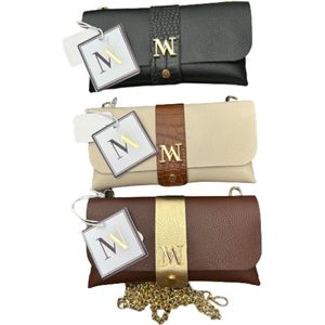 MONDIEUX MADAME - Lotus - bruin/goud - Limited Edition - tas - handtas - gsm tas - crossbody - schoudertas - Italiaans design - leder