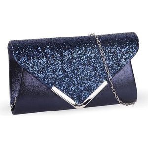 Vrouwen Clutch Bag Sparkly Avond Handtas, Glitter Envelop Clutch Bag met Ketting Schoudertas Pailletten Avond Envelop Tas Bruiloft Bruids Prom Party Handtas Clutch Purse