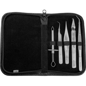 Tick pincet & eerste hulp splinterpincet set 5 stuks - incl. Koffer