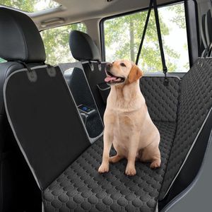 Autostoelhoes voor Honden, Autostoelhoes voor Honden met Gaasvenster en Zijflappen Hondenhangmat, Wasbaar Waterdicht Antislip Huisdier SUV Autostoelbeschermhoes, Hondenauto Hangmat voor op Reis Zwart